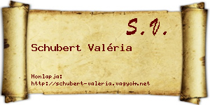 Schubert Valéria névjegykártya